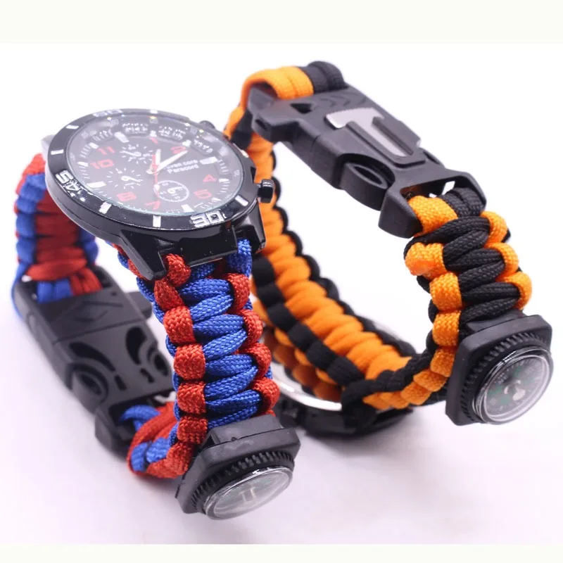 Outdoor Adventure Kit - Wielofunkcyjny Zegarek Outdoorowy z Paracordem, Bransoletka
