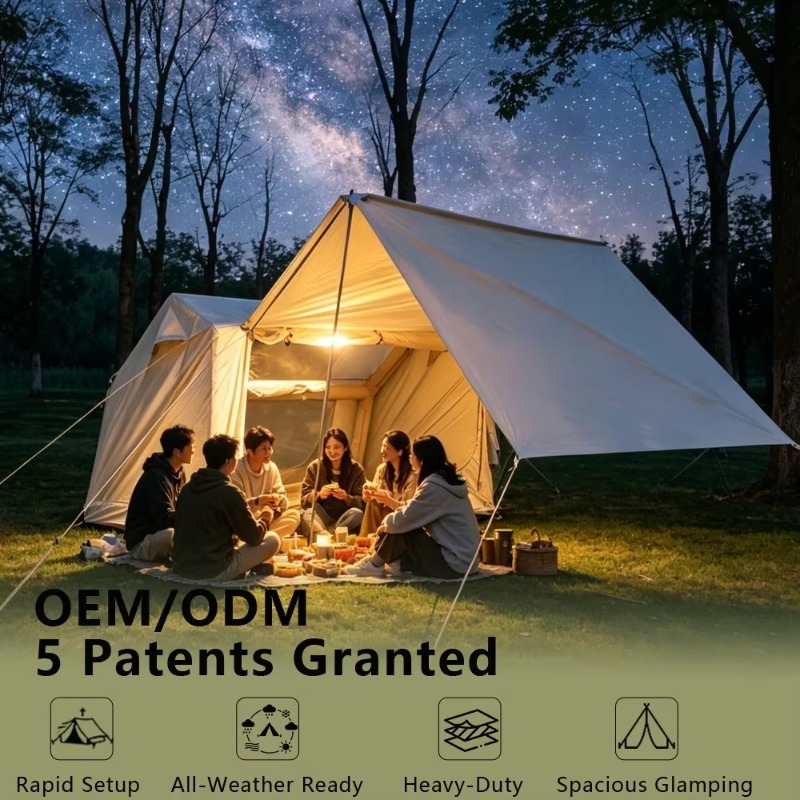Outdoor Adventure Logo - Przestronny, wielopokojowy, rodzinny namiot dmuchany z