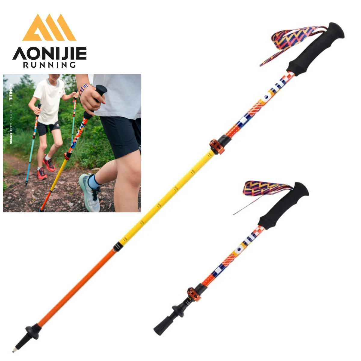 Trekking Pole Carbon - 2 SZT. AONIJIE E4245 Ultralekkie, Regulowane,