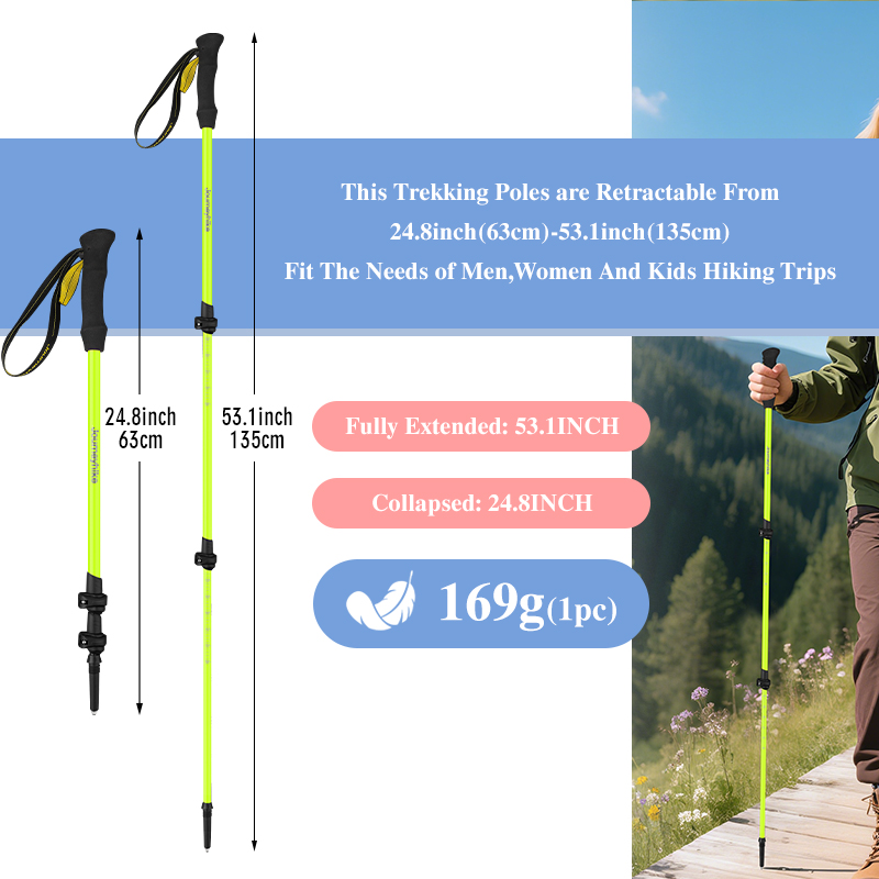 Fluorescencyjne zielone kijki  – Trekking Pole Carbon recenzja i cena